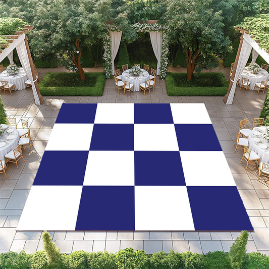 Navy and White Checkerboard