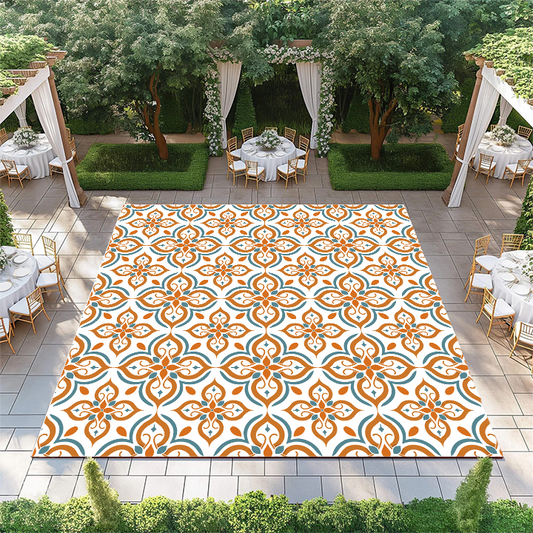 Orange and Blue Textile Pattern