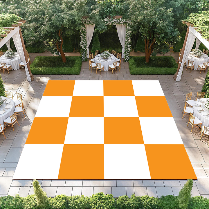 Orange and White Checkerboard