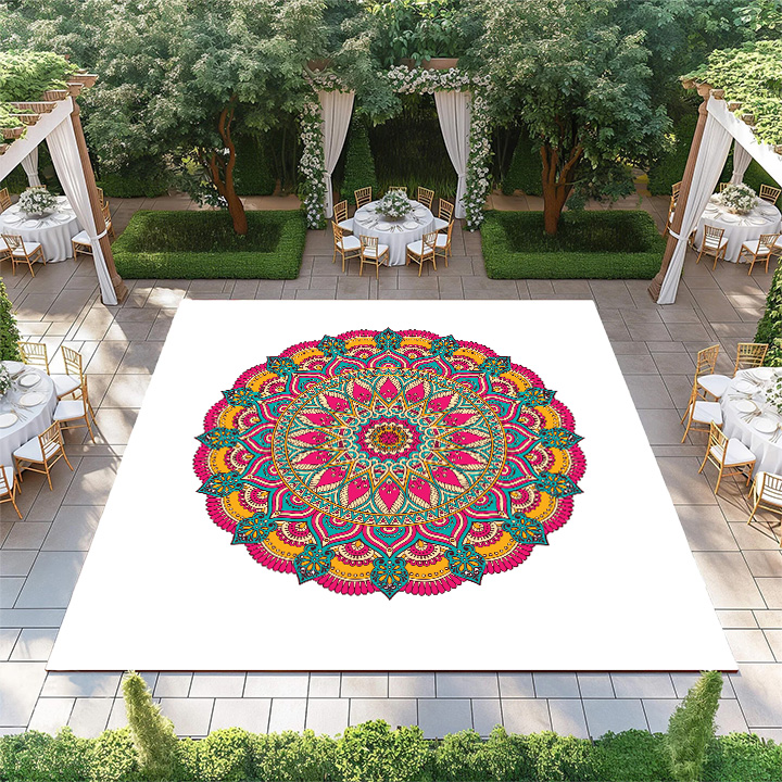 Orange, Teal and Pink Mandala