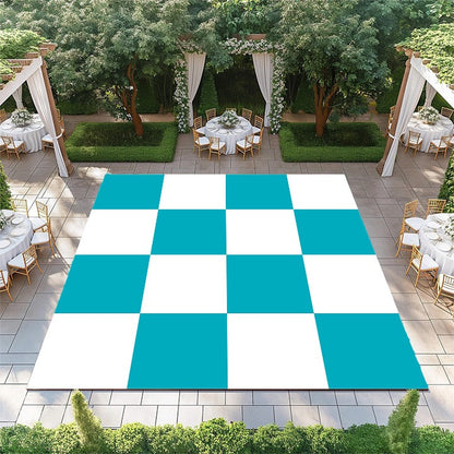 Pacific Blue and White Checkerboard