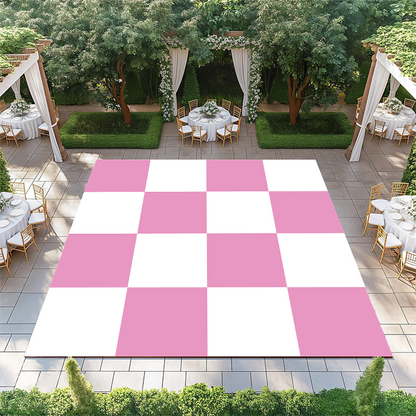 Pale Blush and White Checkerboard