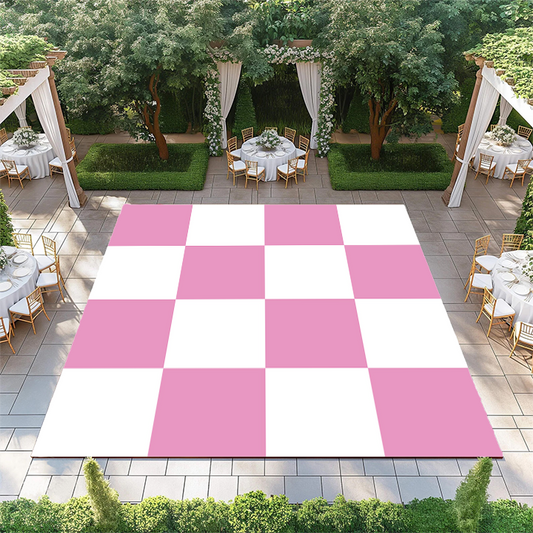 Pale Blush and White Checkerboard