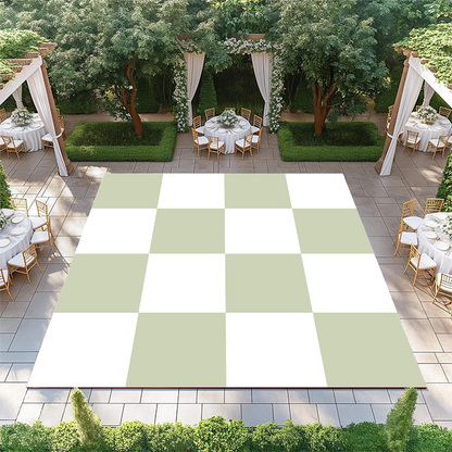 Pastel Green and White Checkerboard