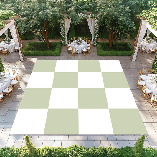 Pastel Green and White Checkerboard