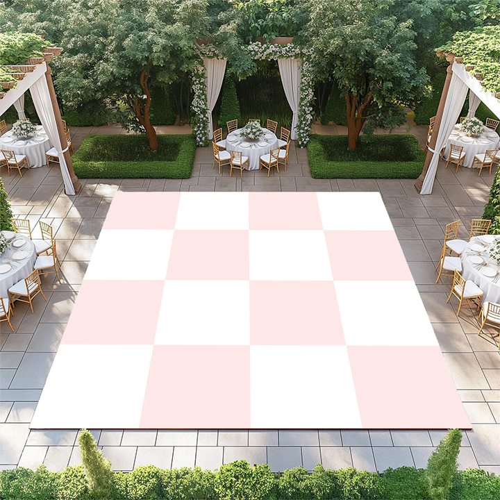 Pastel Pink and White Checkerboard