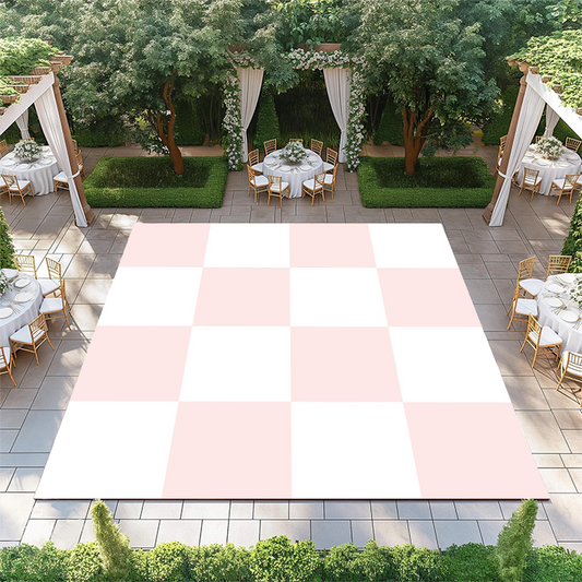 Pastel Pink and White Checkerboard