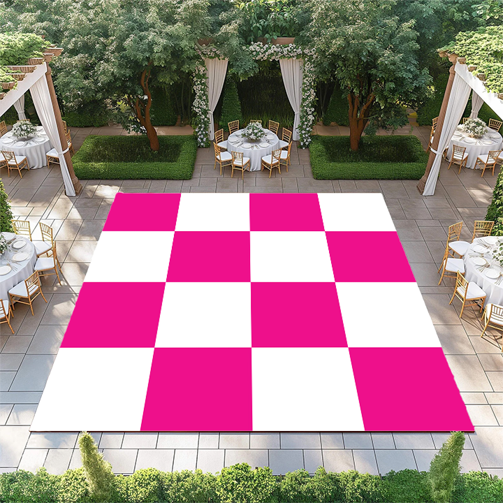 Pink and White Checkerboard