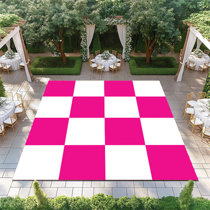 Pink and White Checkerboard