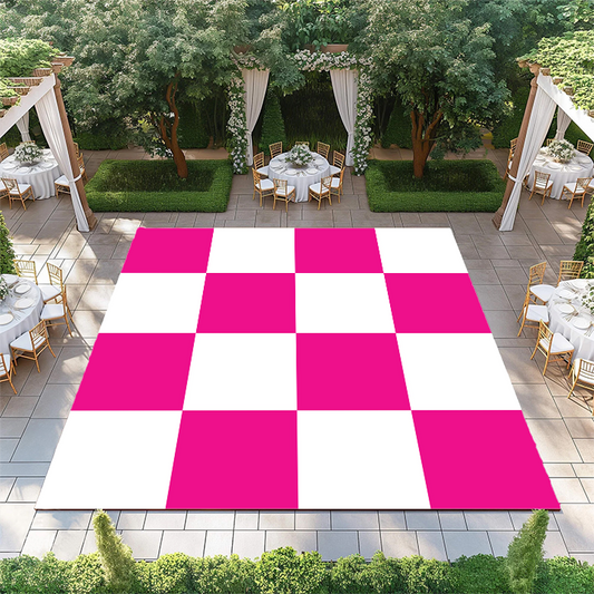 Pink and White Checkerboard