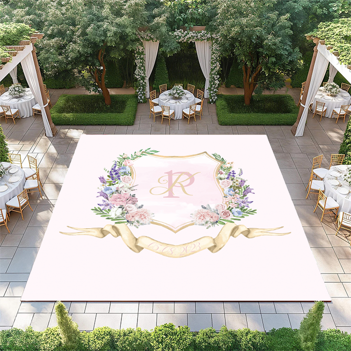 Pink & Gold Floral Monogram