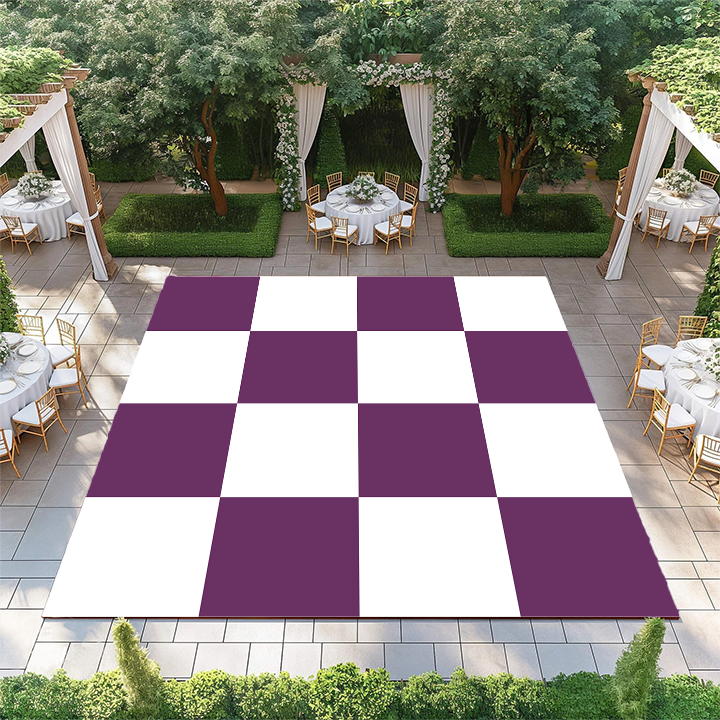 Plum and White Checkerboard