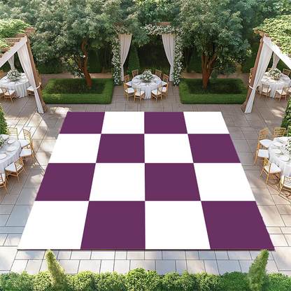 Plum and White Checkerboard