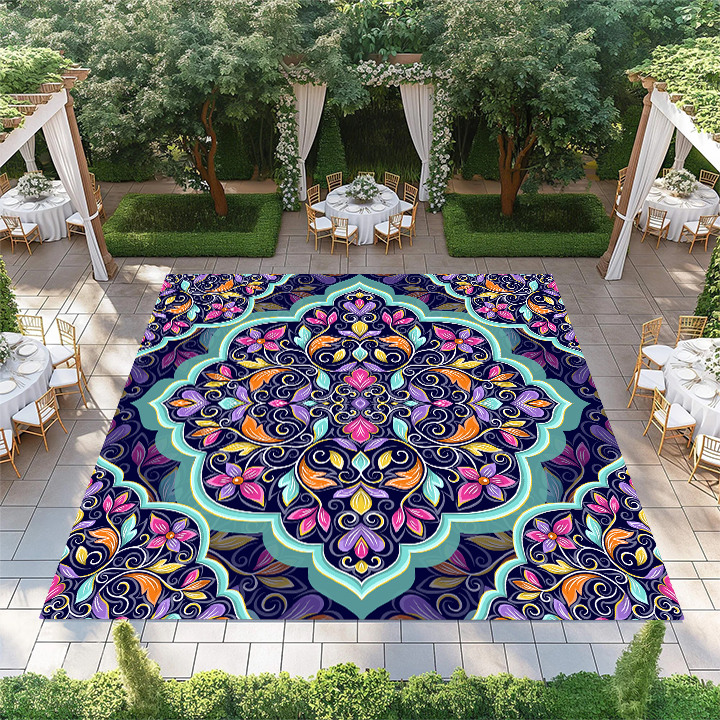 Purple, Turquoise, and Orange Mandala Pattern