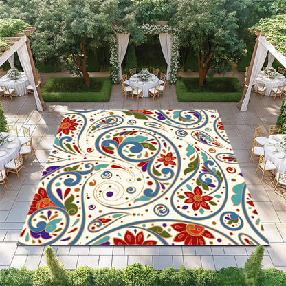 Red, Blue, and Geen Paisley Pattern