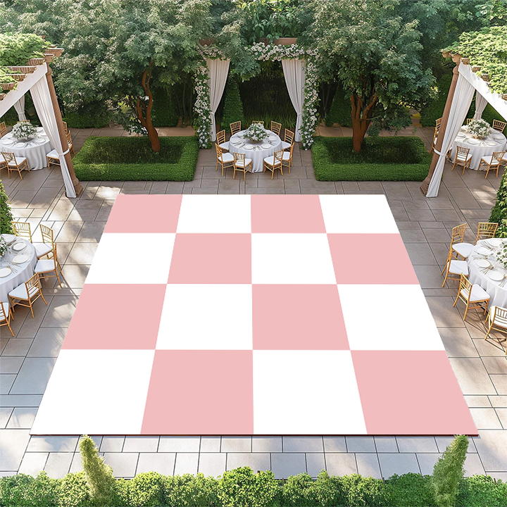 Rose Pink and White Checkerboard