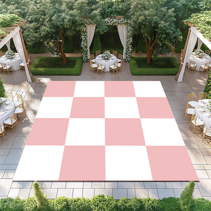 Rose Pink and White Checkerboard