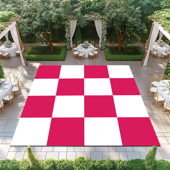 Ruby Red and White Checkerboard