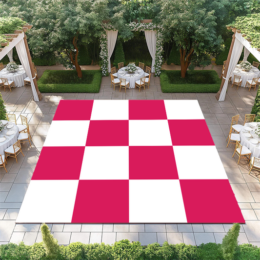 Ruby Red and White Checkerboard