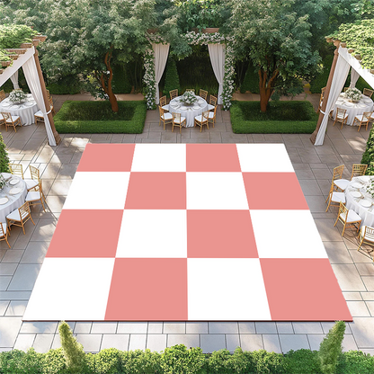 Salmon and White Checkerboard