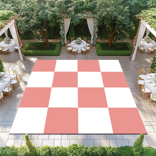 Salmon and White Checkerboard