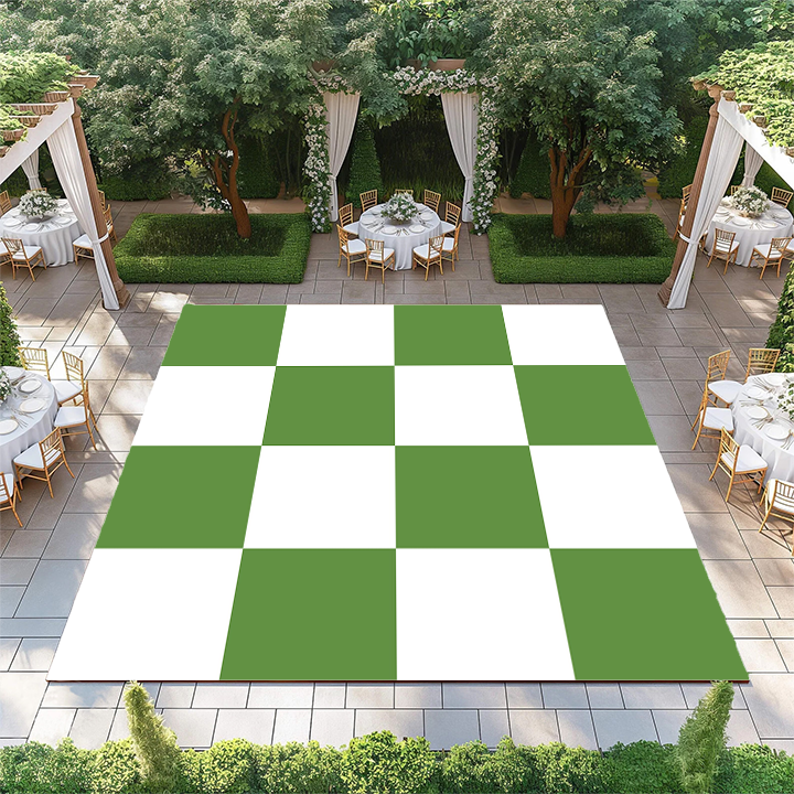 Sea Green and White Checkerboard