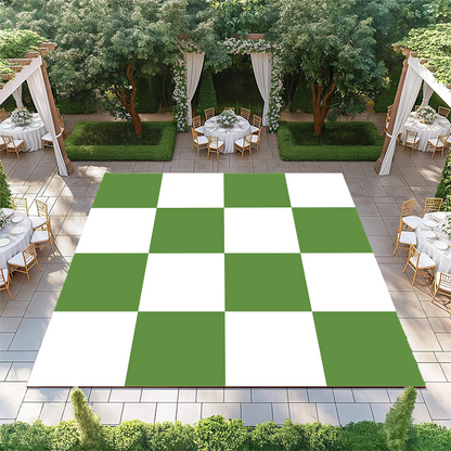 Sea Green and White Checkerboard