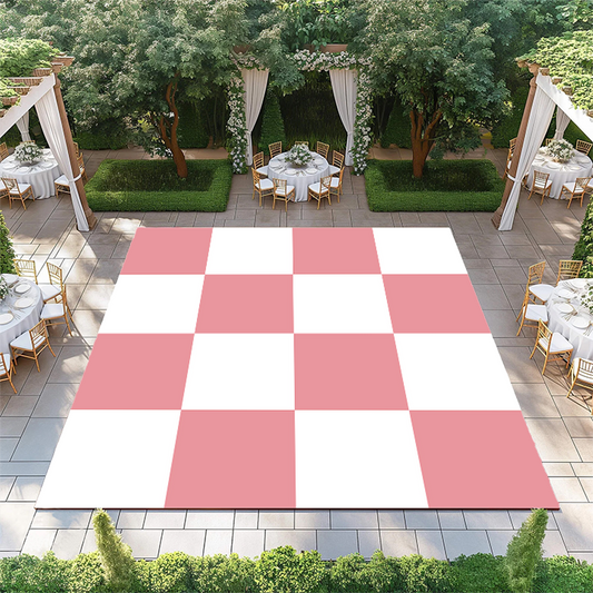 Sea Pink and White Checkerboard