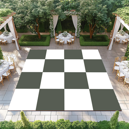 Siam Green and White Checkerboard