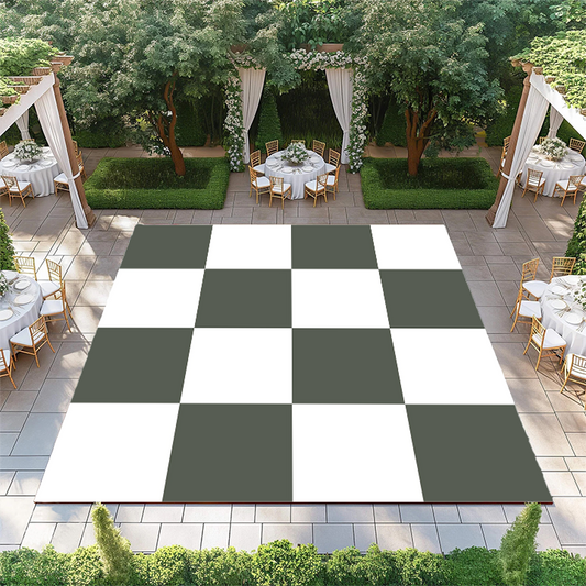 Siam Green and White Checkerboard