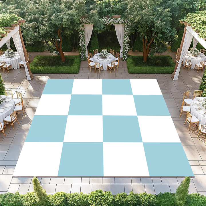 Sky Blue and White Checkerboard
