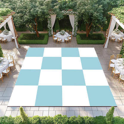 Sky Blue and White Checkerboard