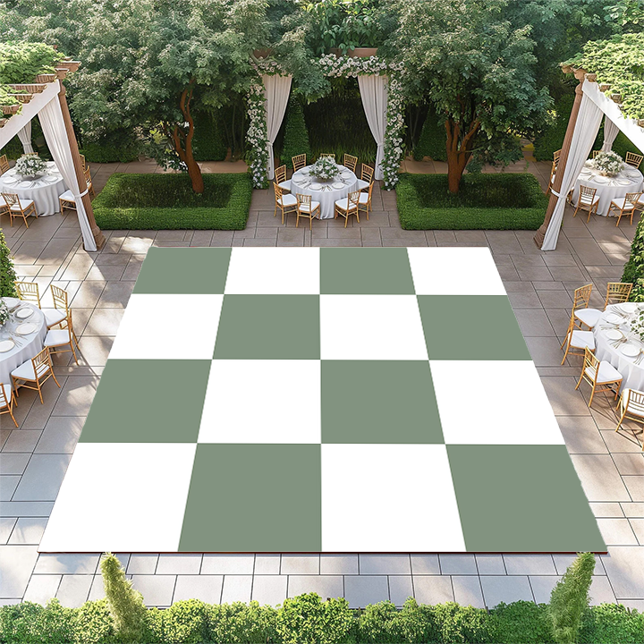 Spanish Green and White Checkerboard