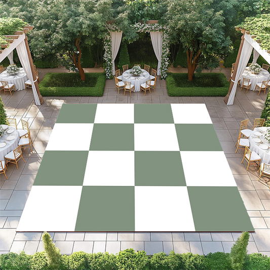 Spanish Green and White Checkerboard