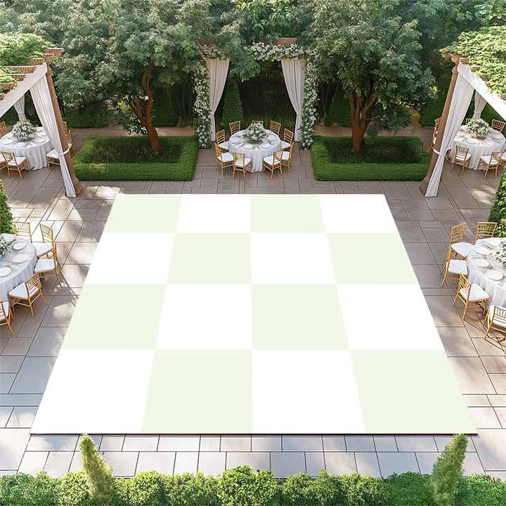 Spring Green and White Checkerboard