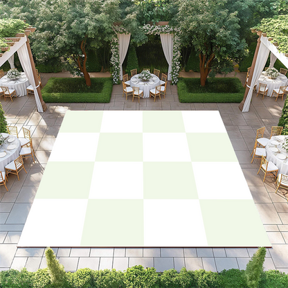 Spring Green and White Checkerboard