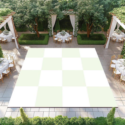Spring Green and White Checkerboard