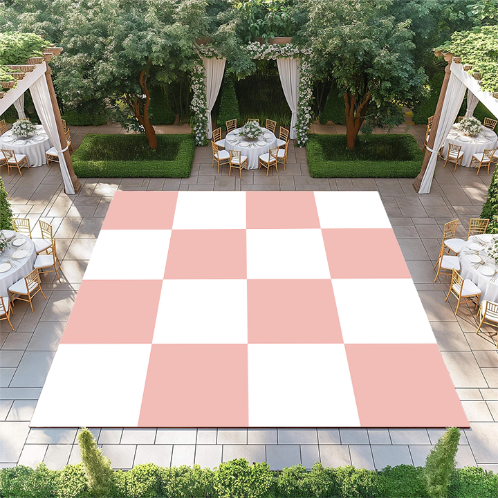 Sweet Pink and White Checkerboard