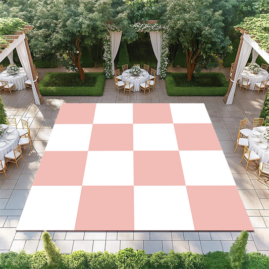 Sweet Pink and White Checkerboard