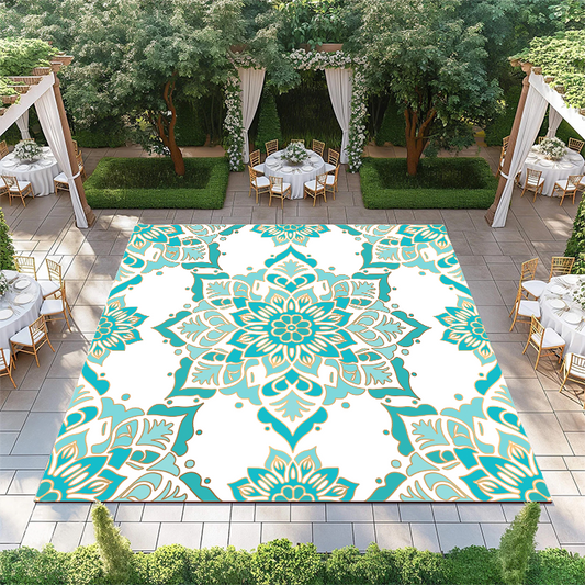 Teal Floral Mandala