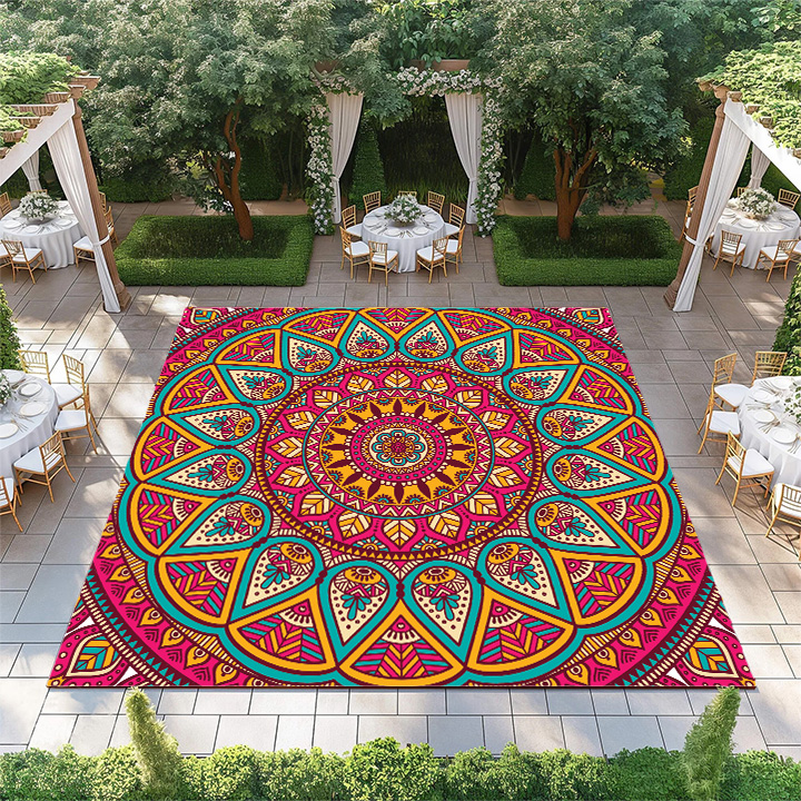 Teal, Pink and Orange Mandala