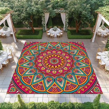 Teal, Pink and Orange Mandala