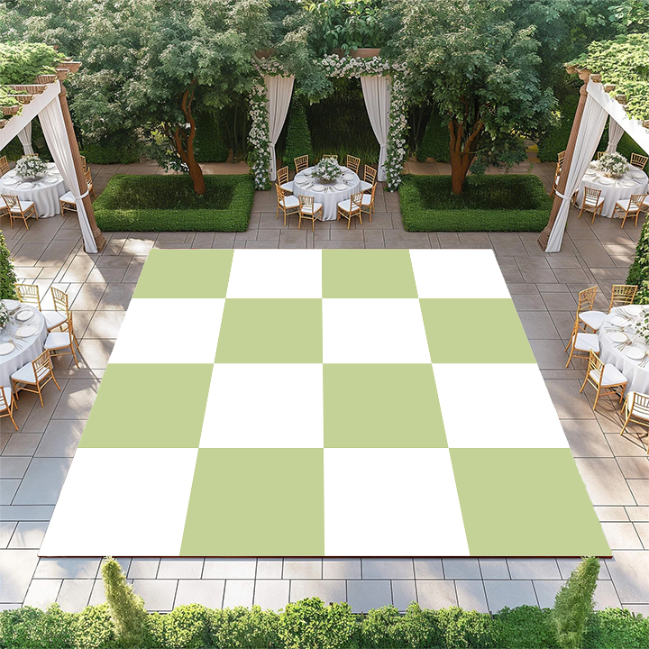 Thistle Green and White Checkerboard