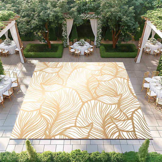 White and Gold Leaf Pattern
