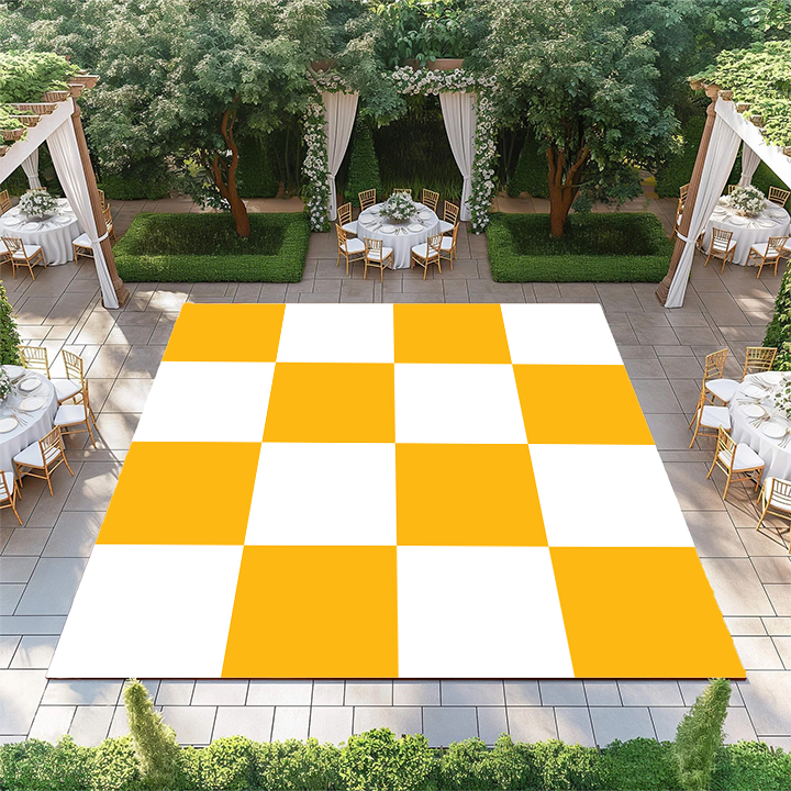 Yellow-Orange and White Checkerboard
